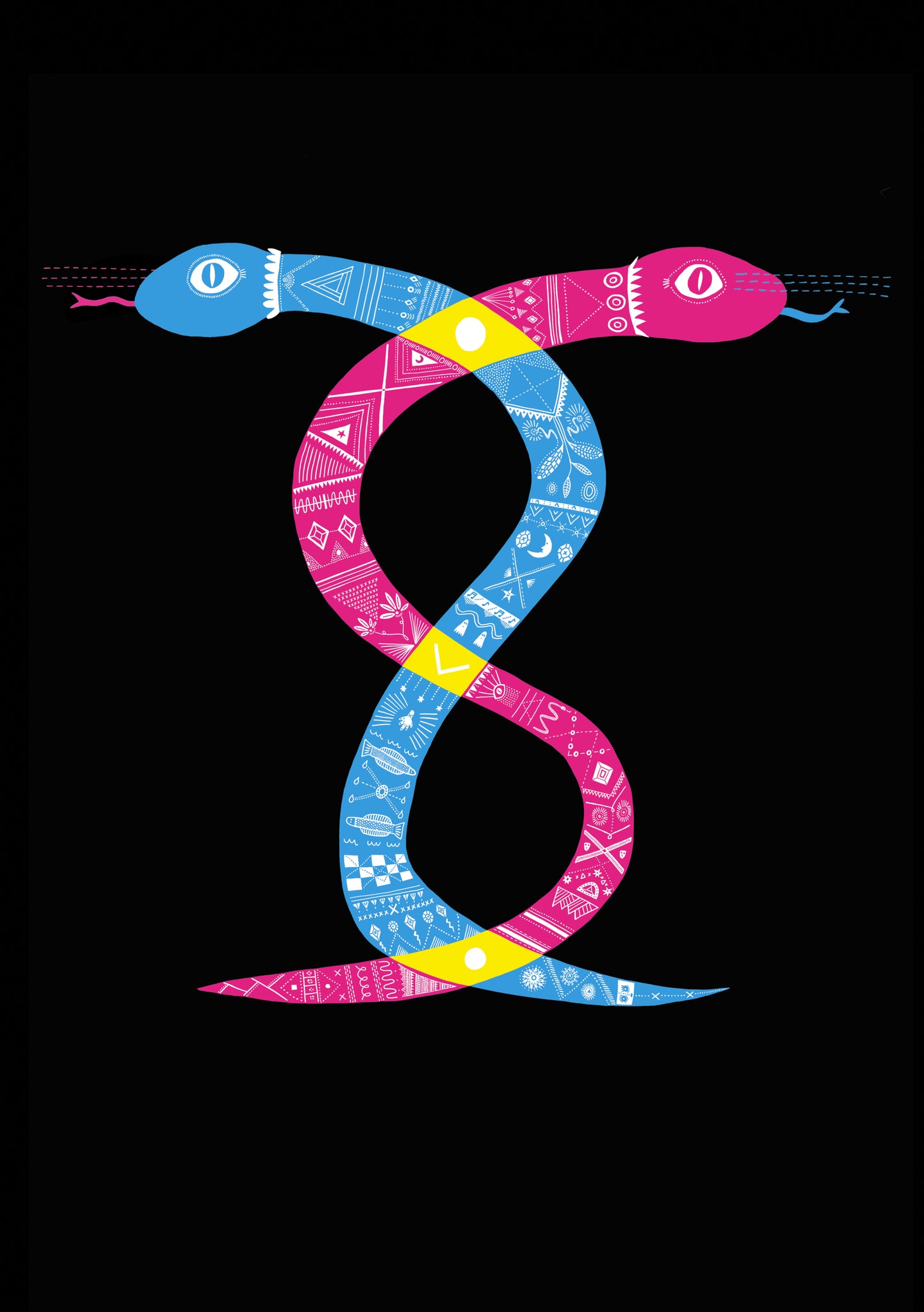 The Infinity Snakes of Time Giant Greeting Card (Black)