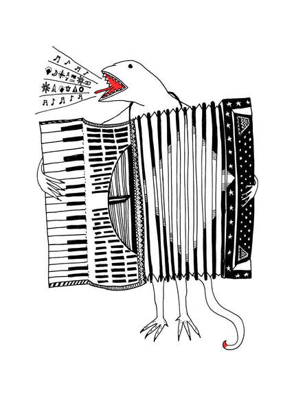 The Accordion of Unexpected Fortunes Greeting Card